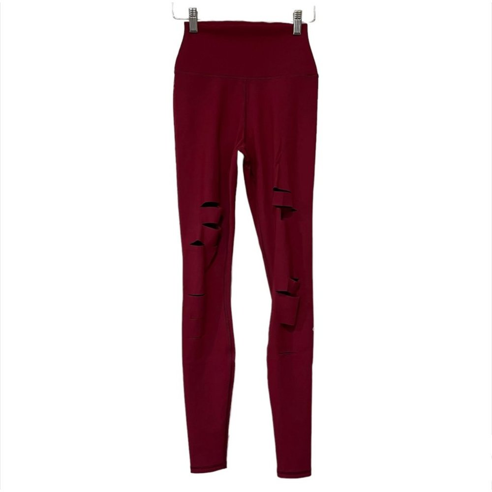 ALO Ripped Warrior High-Waist Laser Cutout Leggings - Picture 2 of 6